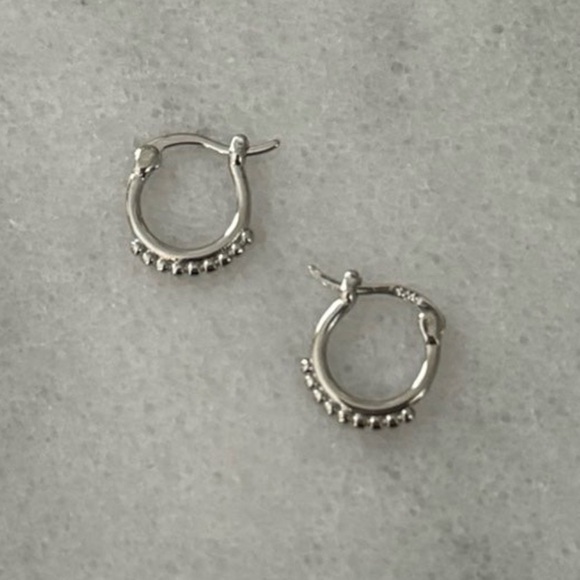 Modest Lu Jewelry - COPY - Sterling Silver Huggie Hoop Beaded Earrings